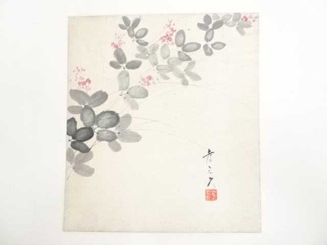 JAPANESE ART / SHIKISHI / HAND PAINTED BUSH CLOVER